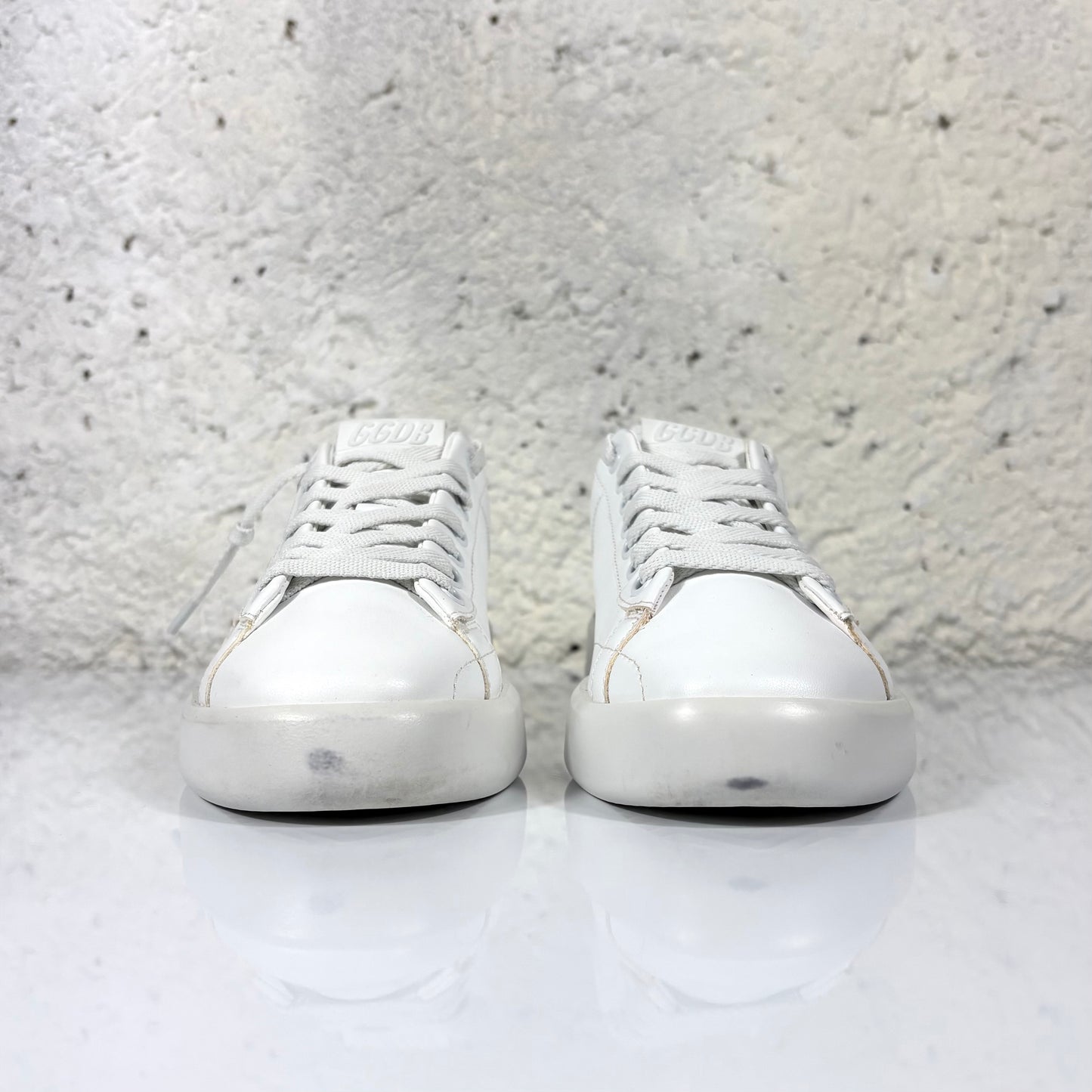 Golden goose Pure star bianche con tallone bronzo 38