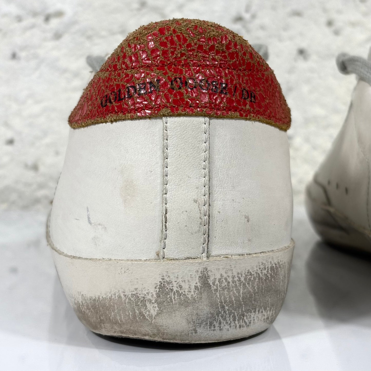 Golden goose Superstar bianche stella e tallone rosso 43