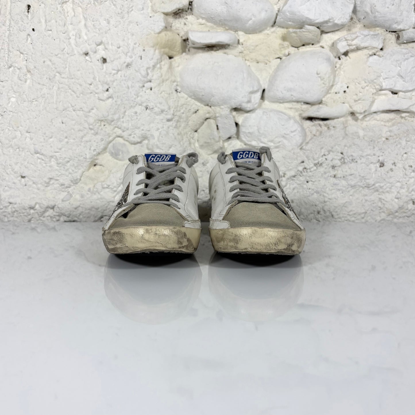 Golden goose Superstar bianche stella glitter 39