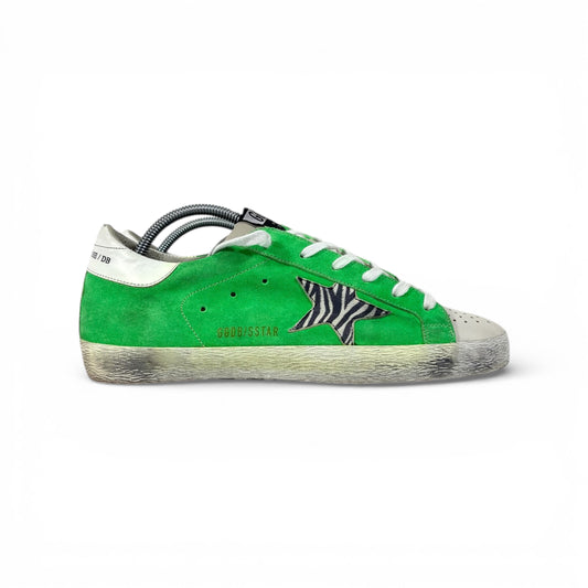 Golden goose Superstar Verdi con stella zebrata 39