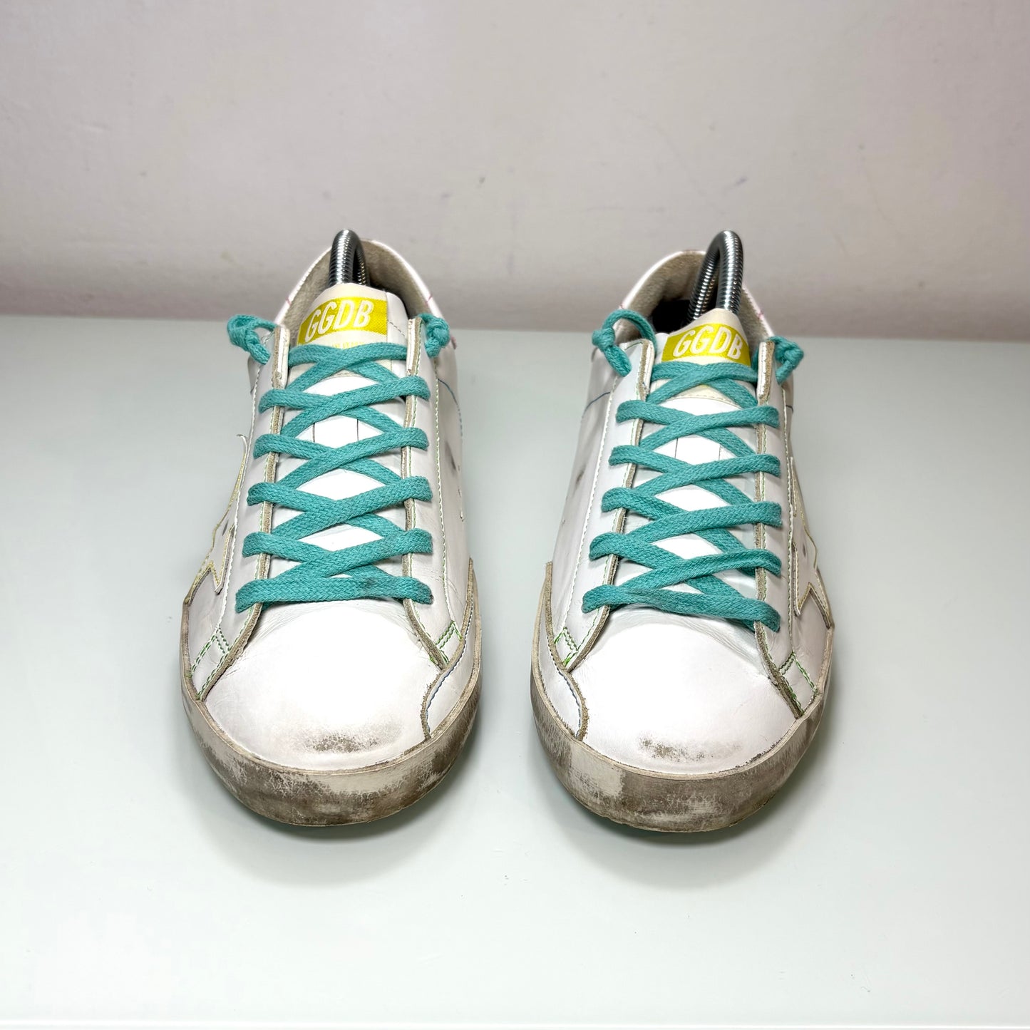 Golden goose Superstar bianche e lacci azzurri 38