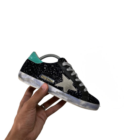 Golden goose Superstar blu con macchie brillantinate 35