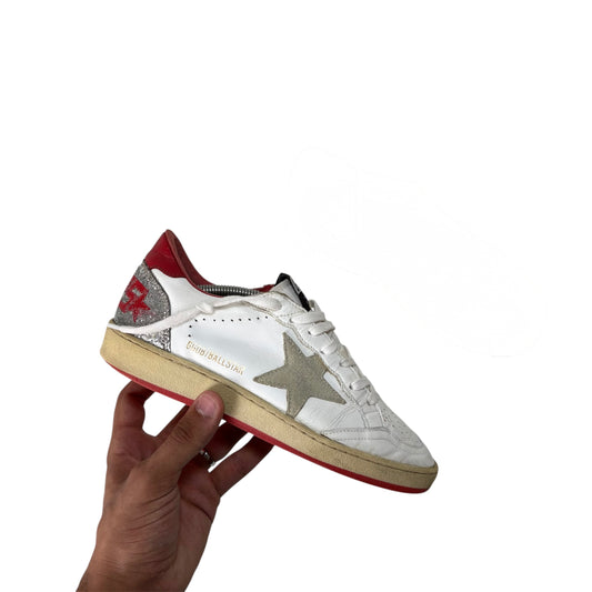 Golden goose ballstar bianche e tallone rosso 37