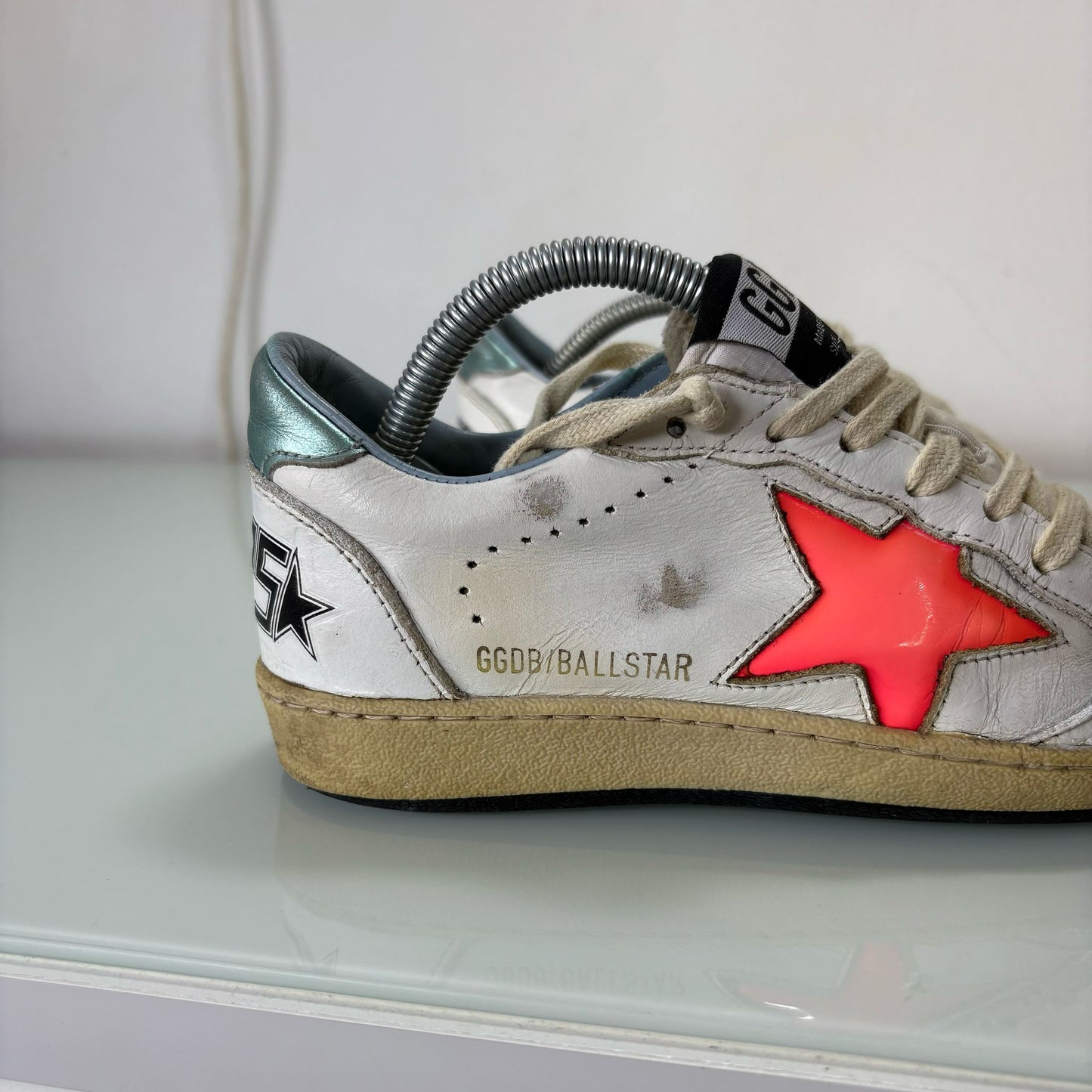 Golden goose Ballstar bianche stella arancio 35