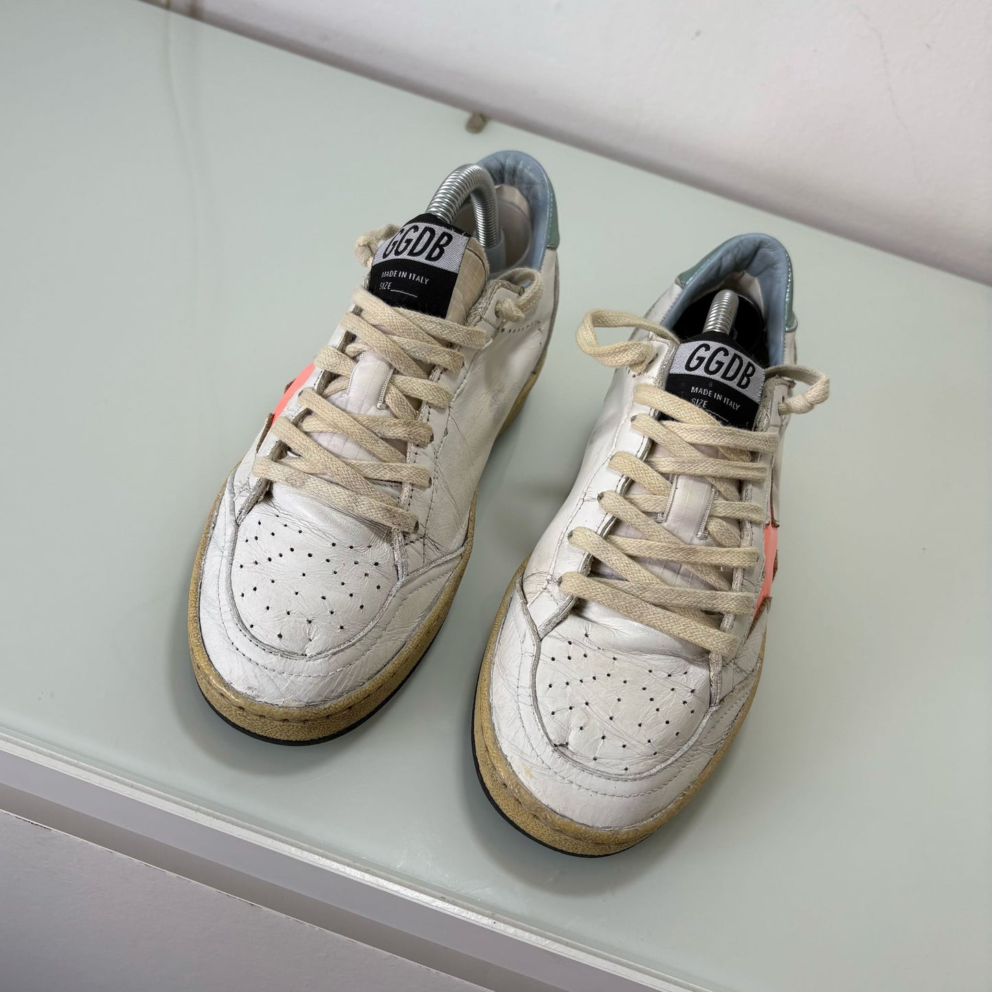 Golden goose Ballstar bianche stella arancio 35