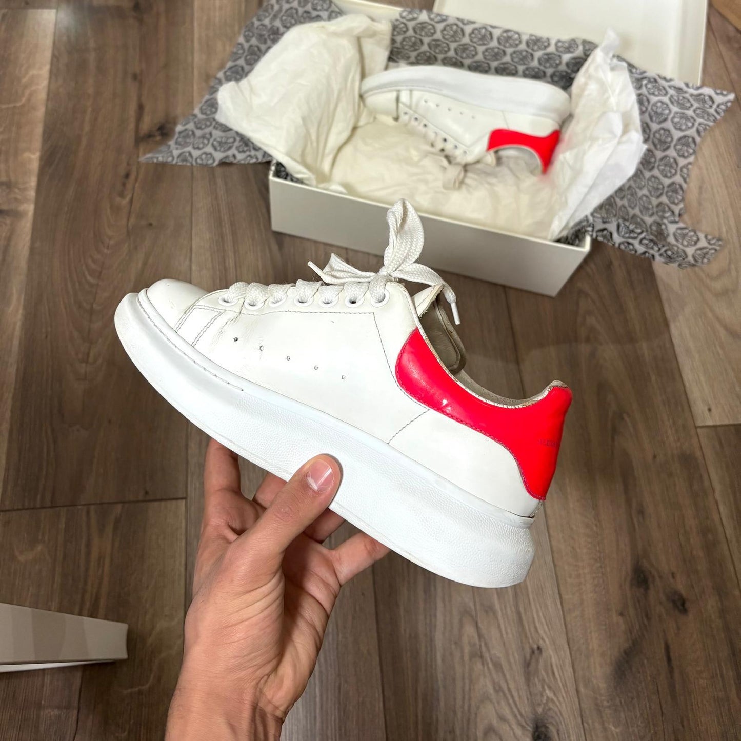 Alexander Mcqueen Bianco e Tallone Arancio fluo 38