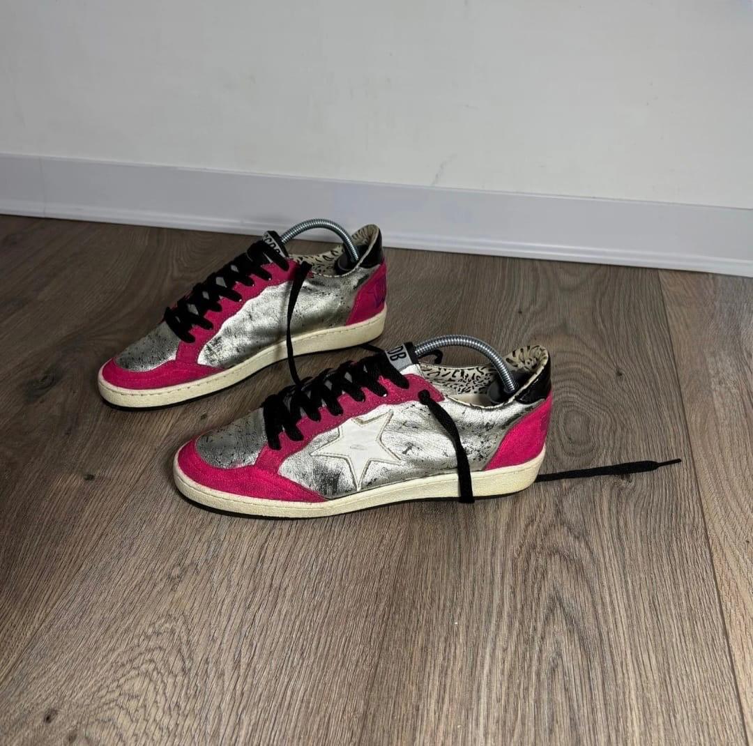 Golden goose Ballstar Argento e rosso 37