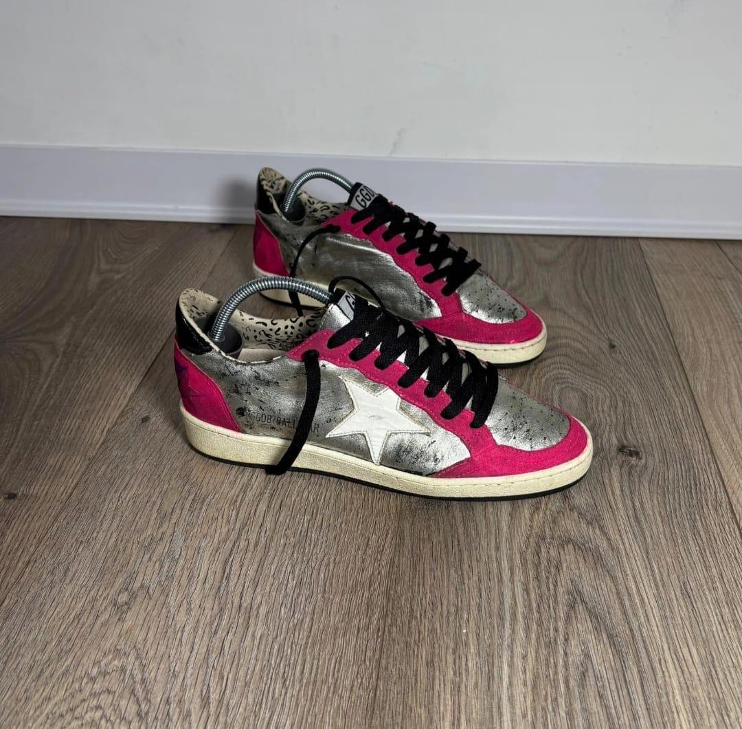 Golden goose Ballstar Argento e rosso 37