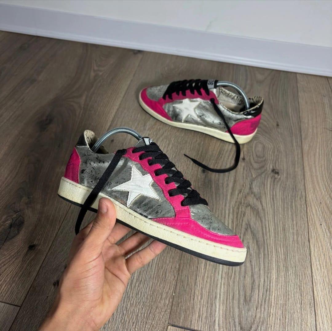 Golden goose Ballstar Argento e rosso 37
