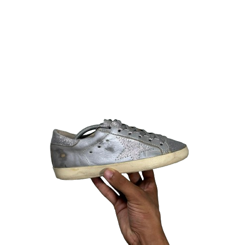 Golden goose Superstar grigio e glitterato argento 35