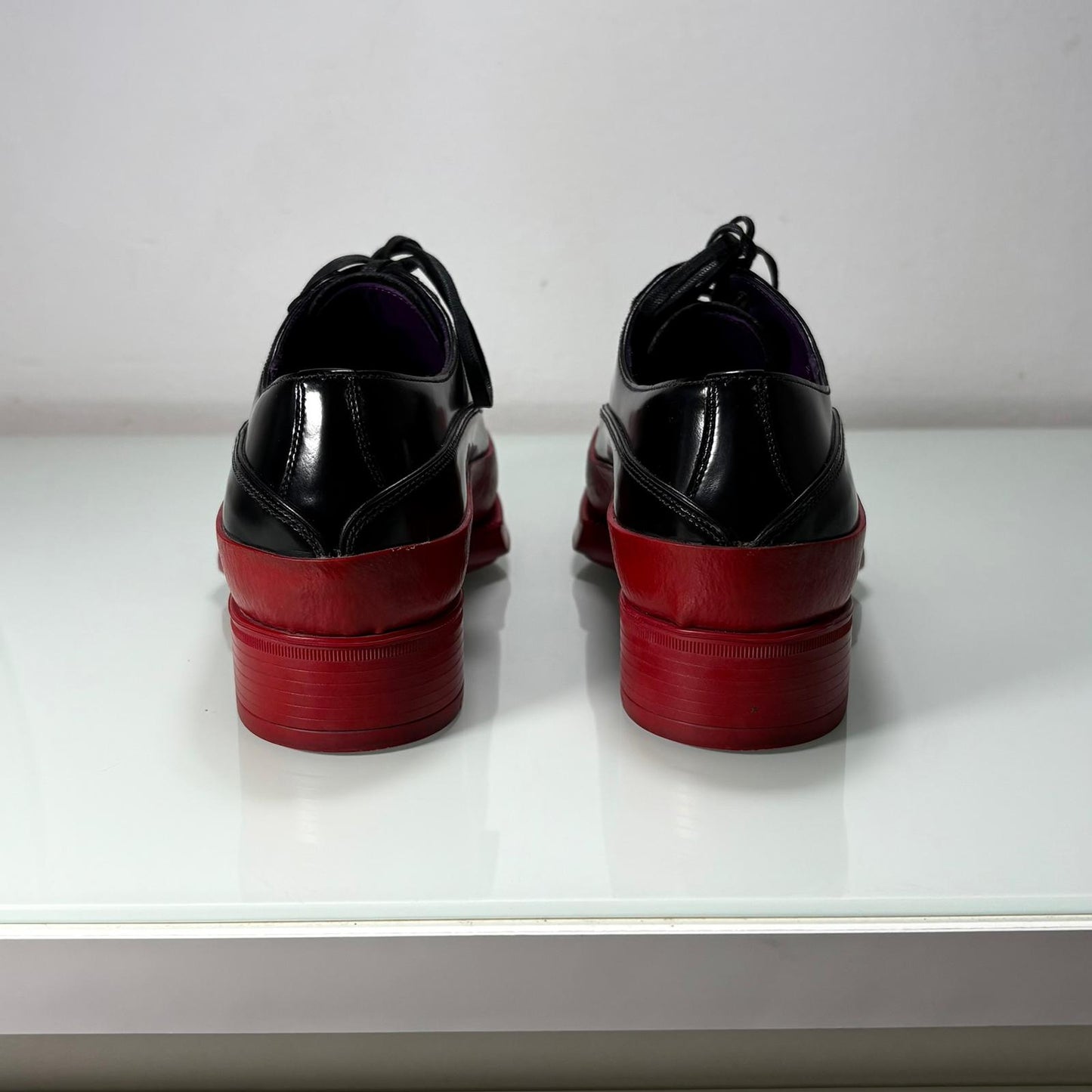 Prada Derby mocassini con tuffo in gomma 35