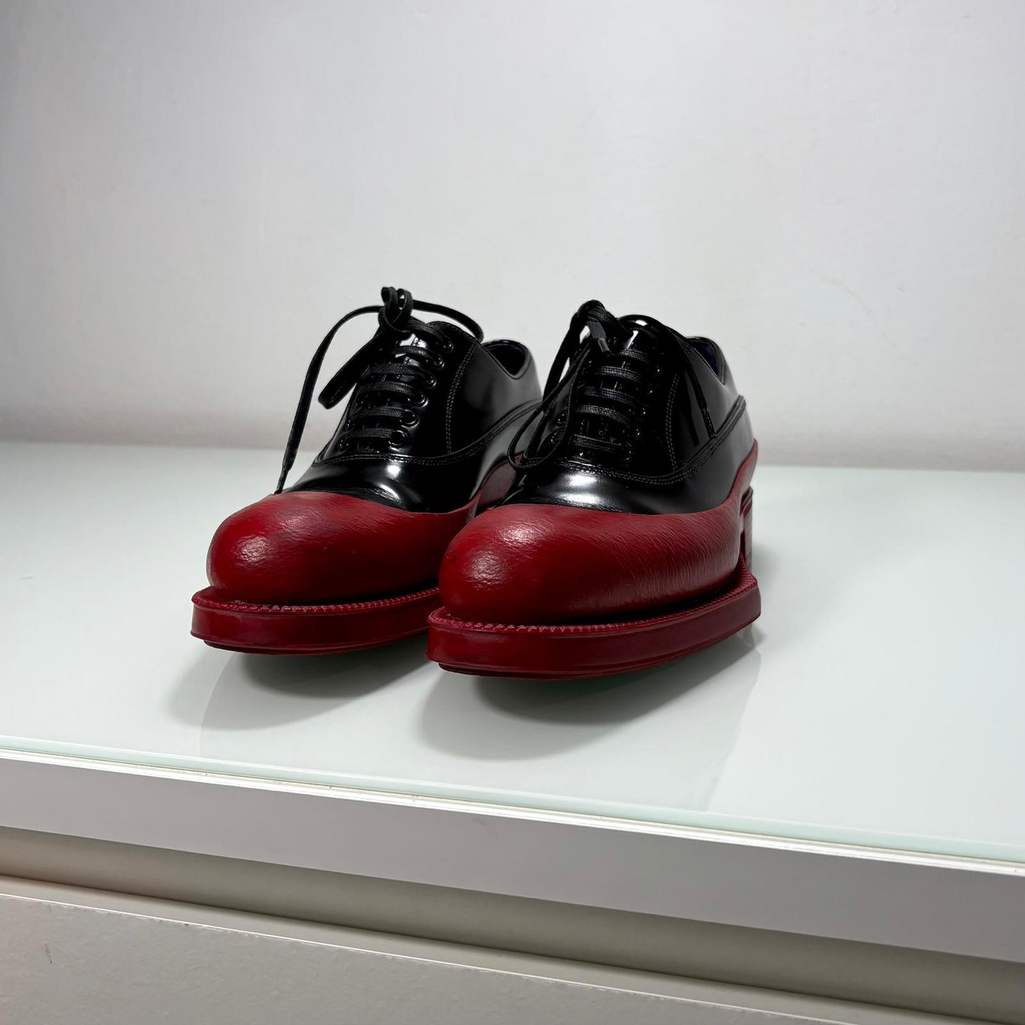 Prada Derby mocassini con tuffo in gomma 35