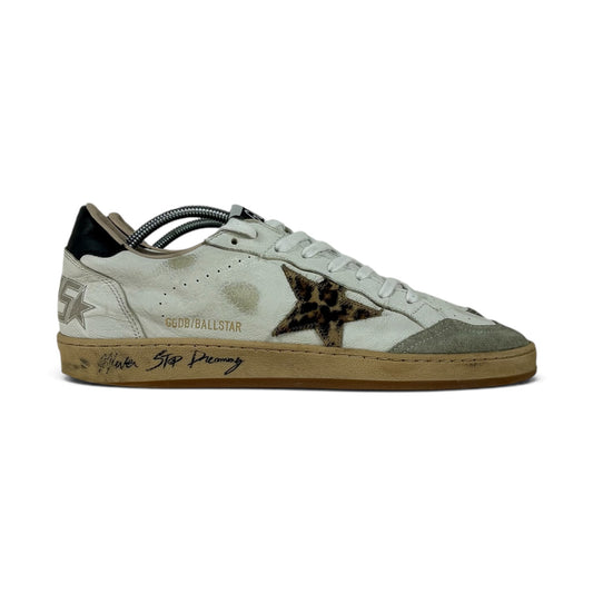 Golden goose Ballstar bianche con stella maculata e talloncini neri 41