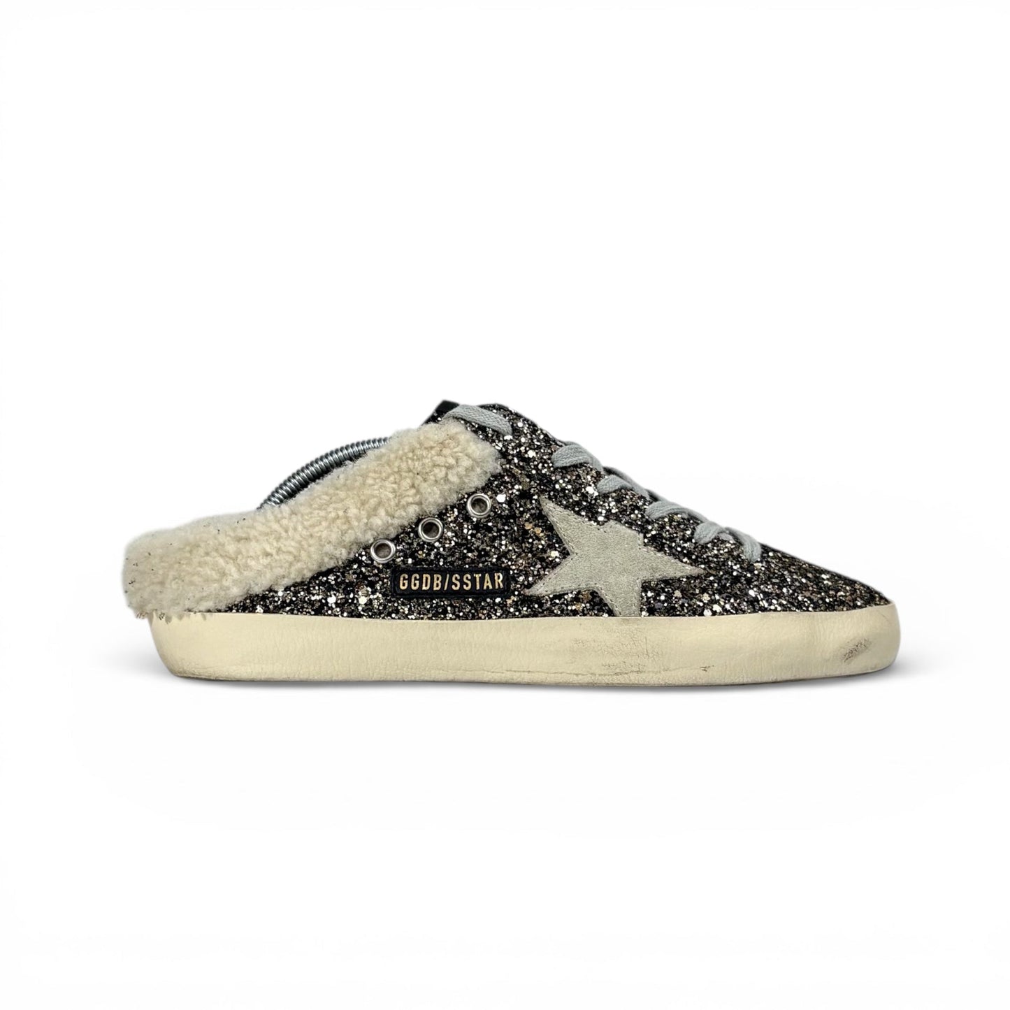 Golden goose Superstar Sabot con Glitter e interno in Shearling 39