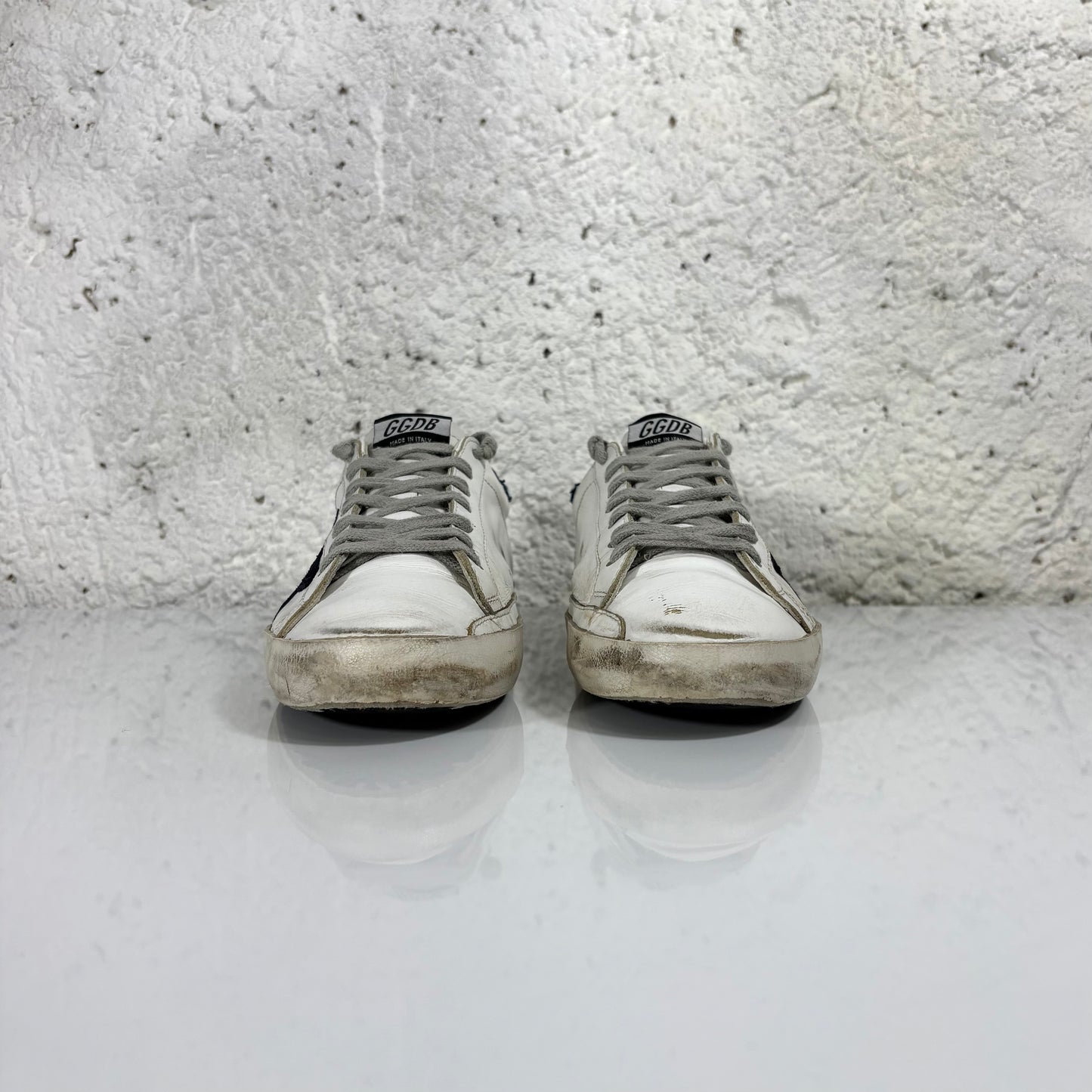 Golden goose Superstar bianche co talloncino in denim blu 41