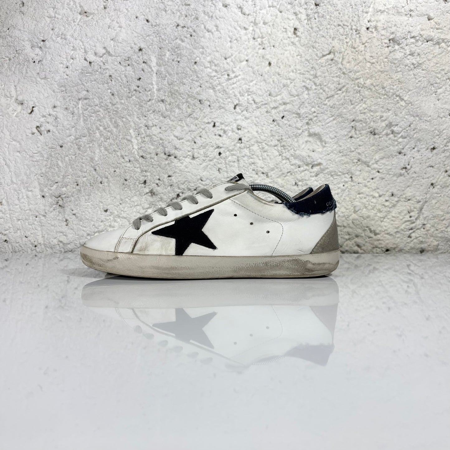 Golden goose Superstar bianche co talloncino in denim blu 41