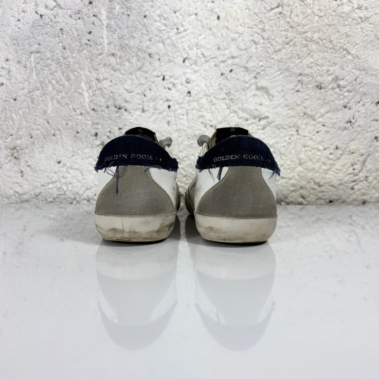 Golden goose Superstar bianche co talloncino in denim blu 41