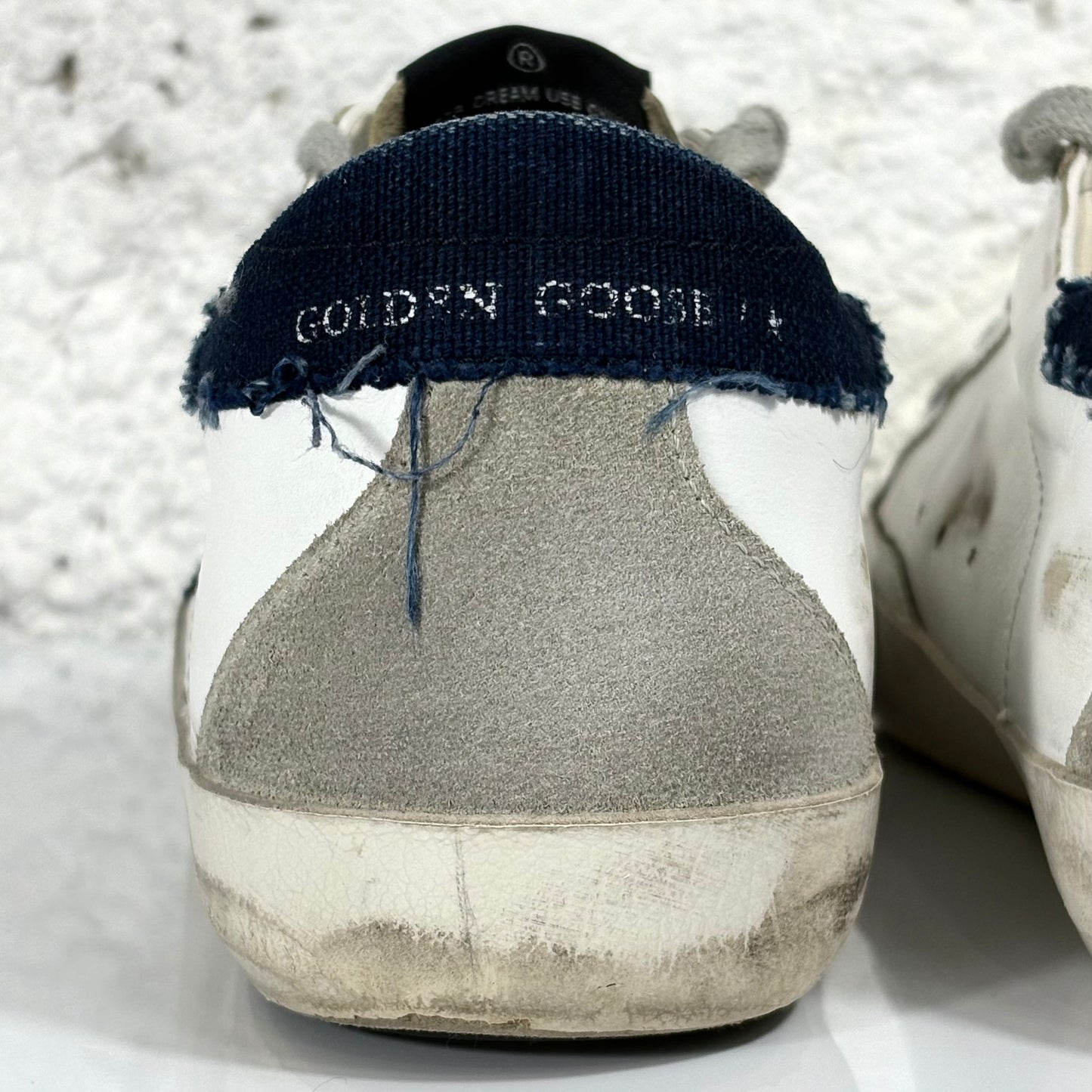 Golden goose Superstar bianche co talloncino in denim blu 41