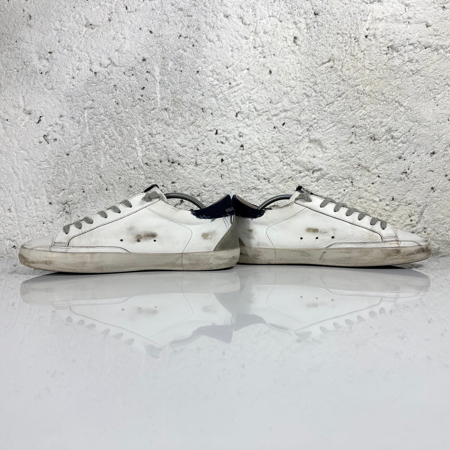 Golden goose Superstar bianche co talloncino in denim blu 41