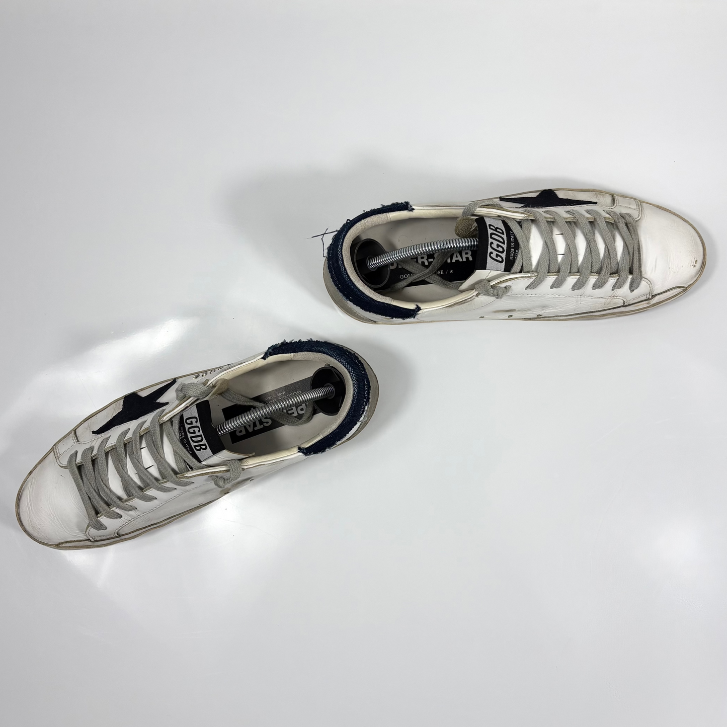 Golden goose Superstar bianche co talloncino in denim blu 41