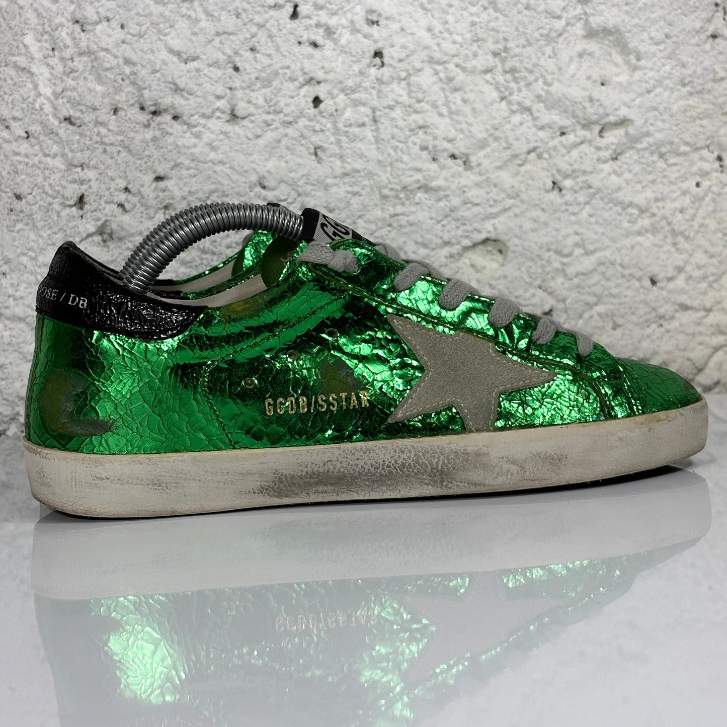 Golden goose Superstar verde lucido con tallocini neri 37