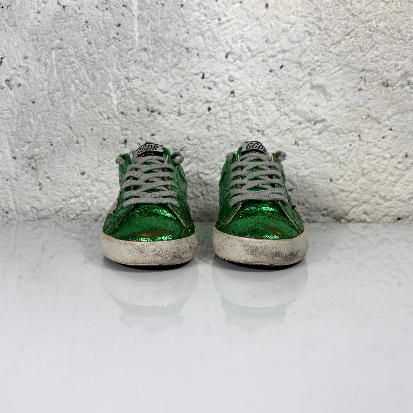Golden goose Superstar verde lucido con tallocini neri 37