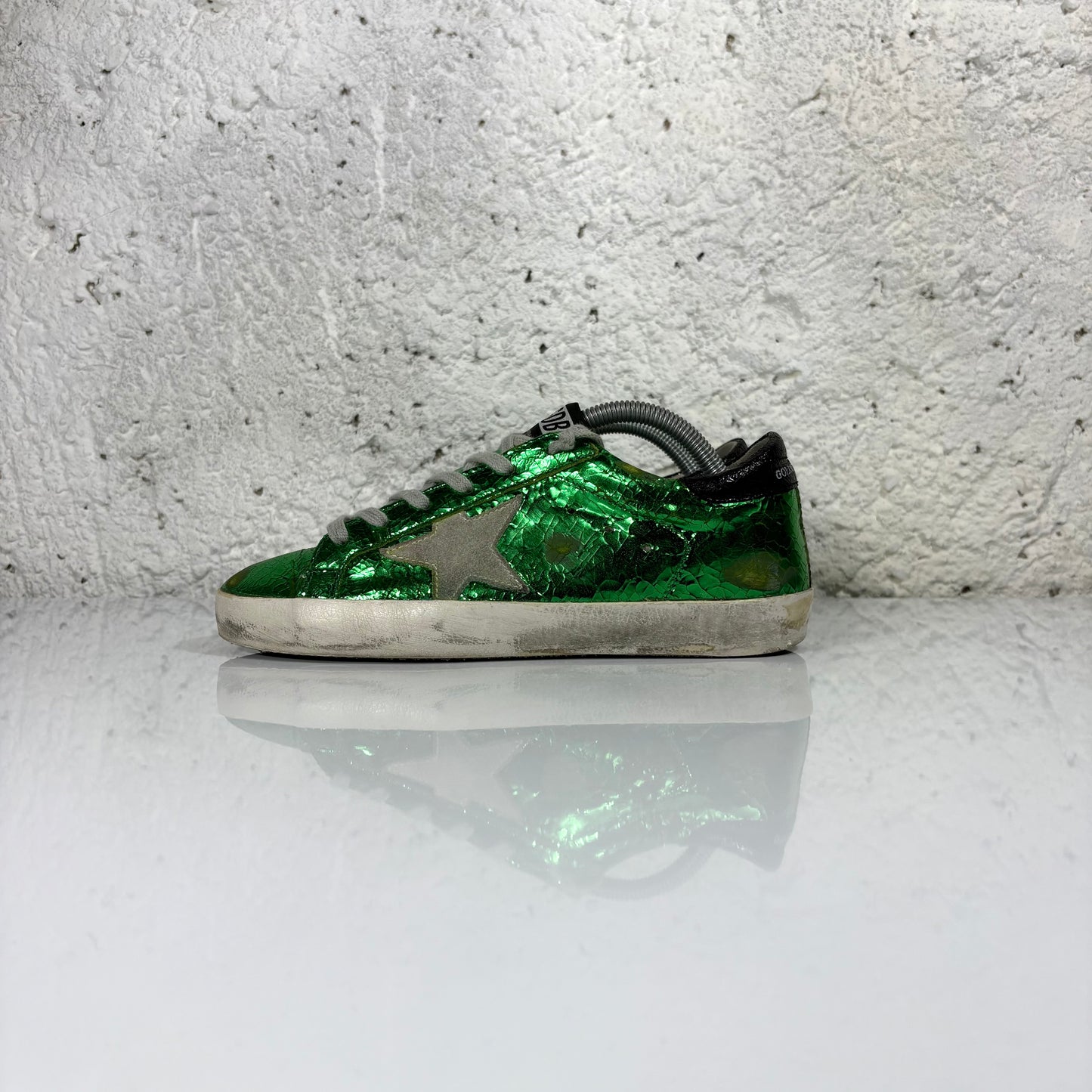 Golden goose Superstar verde lucido con tallocini neri 37