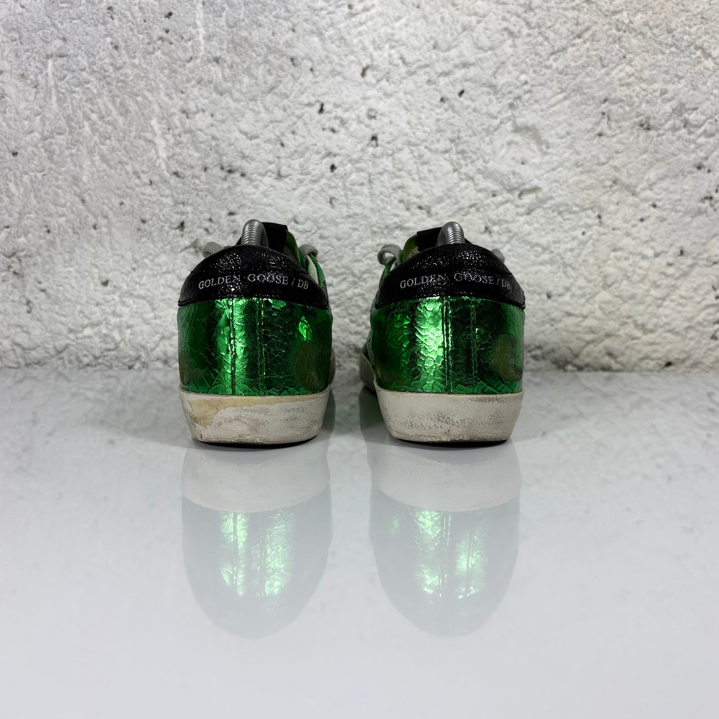 Golden goose Superstar verde lucido con tallocini neri 37