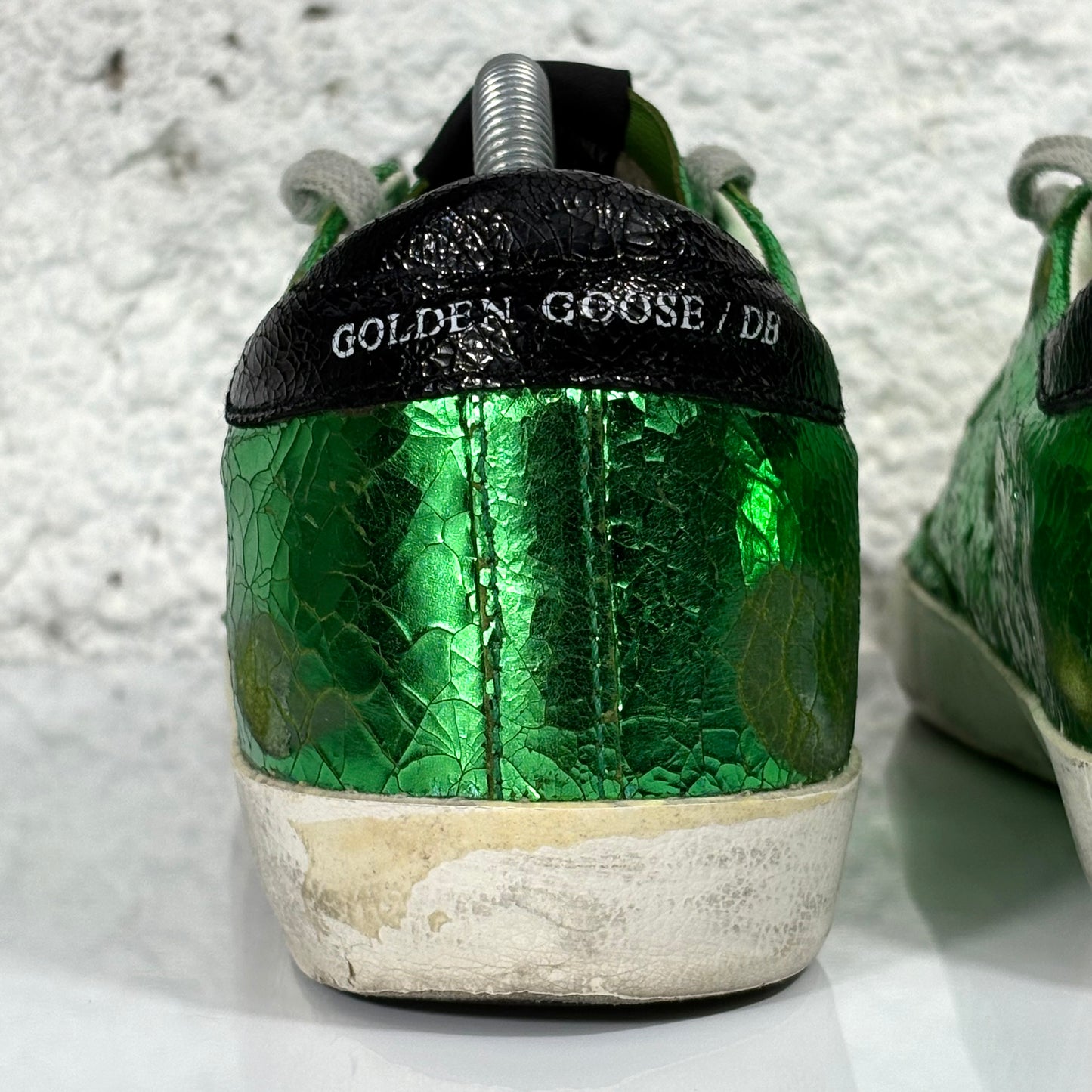Golden goose Superstar verde lucido con tallocini neri 37