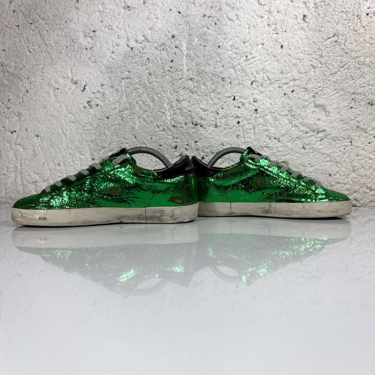 Golden goose Superstar verde lucido con tallocini neri 37