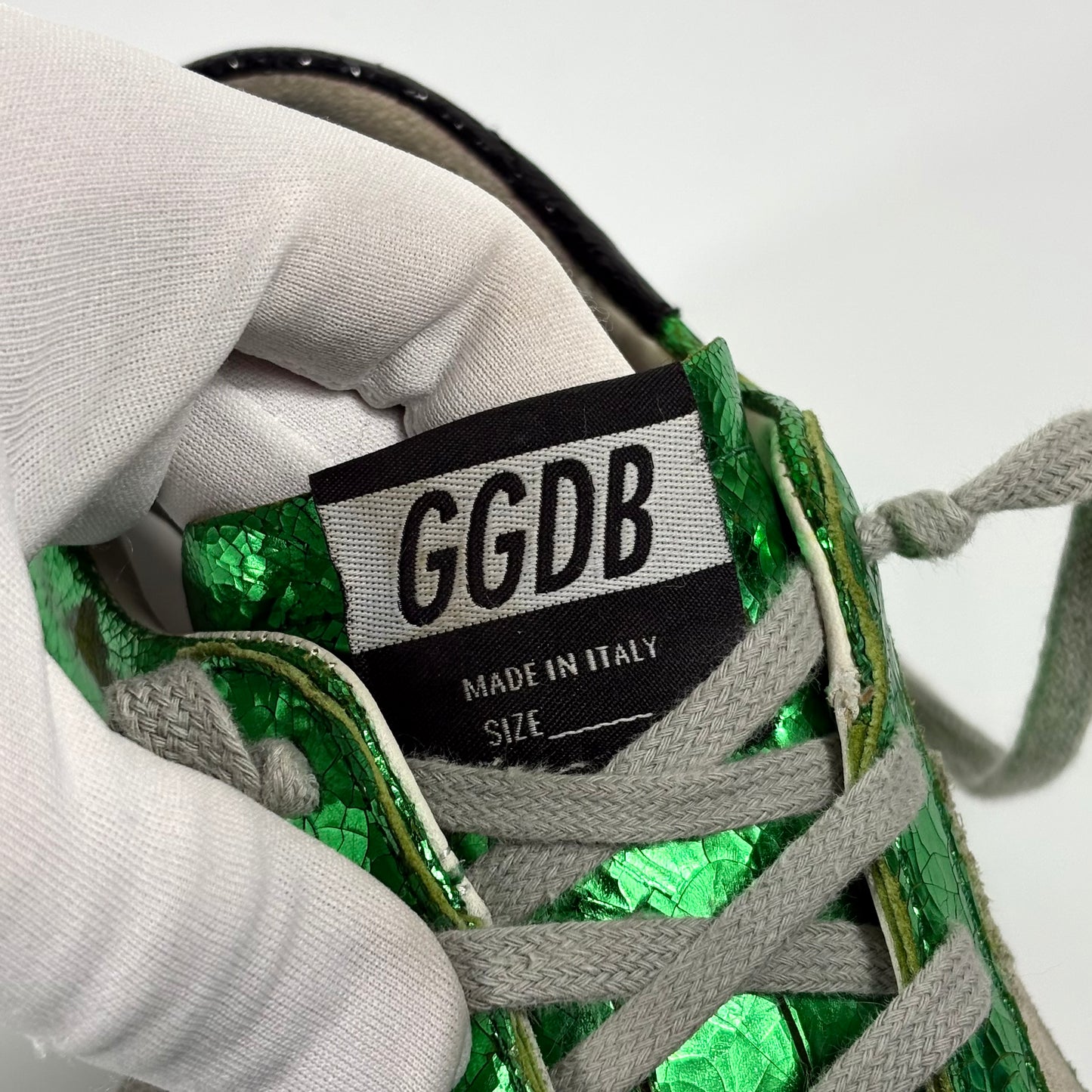 Golden goose Superstar verde lucido con tallocini neri 37
