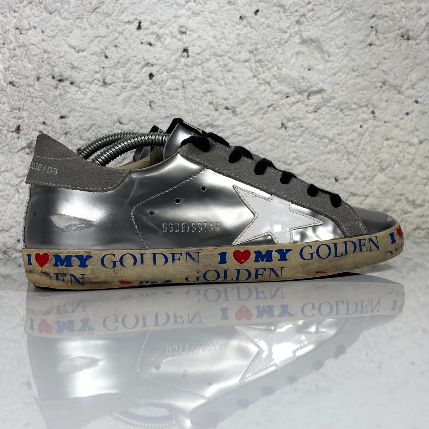 Golden Goose Superstar argento metallizzato 37