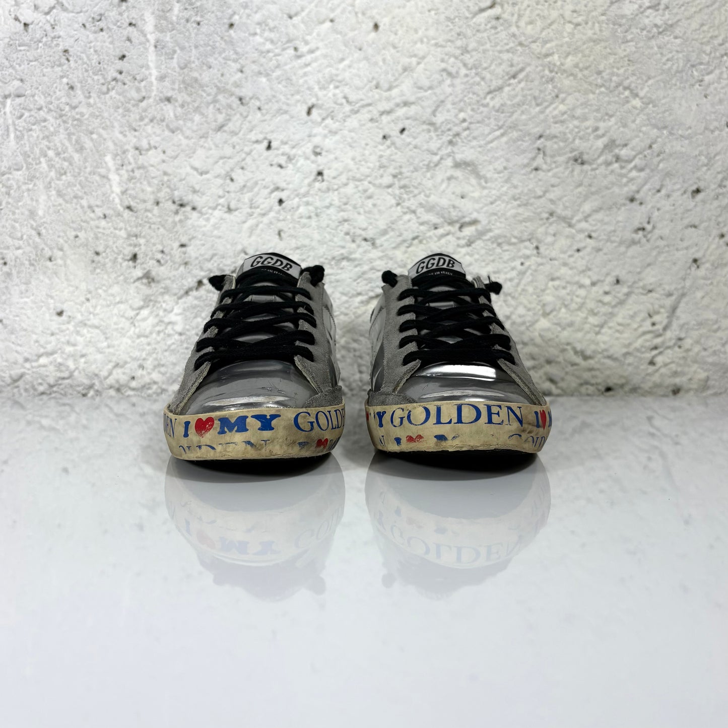 Golden Goose Superstar argento metallizzato 37