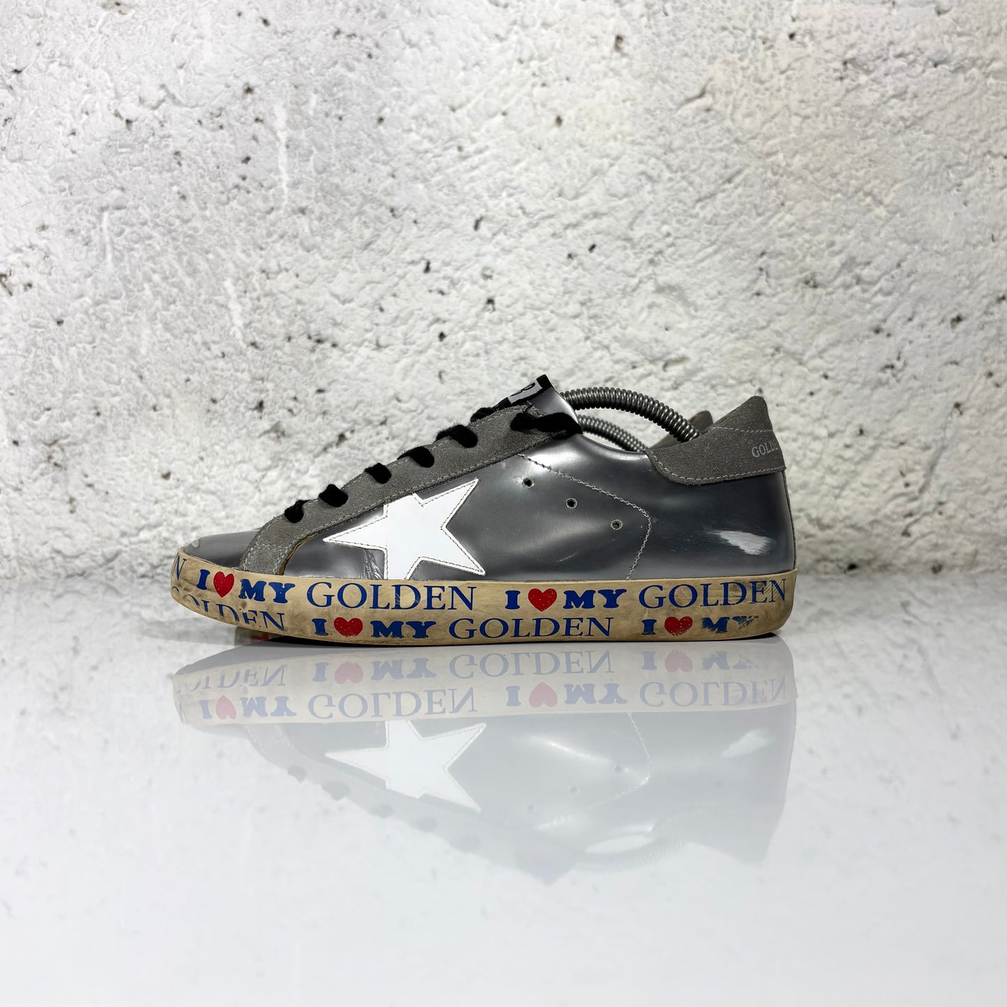 Golden Goose Superstar argento metallizzato 37