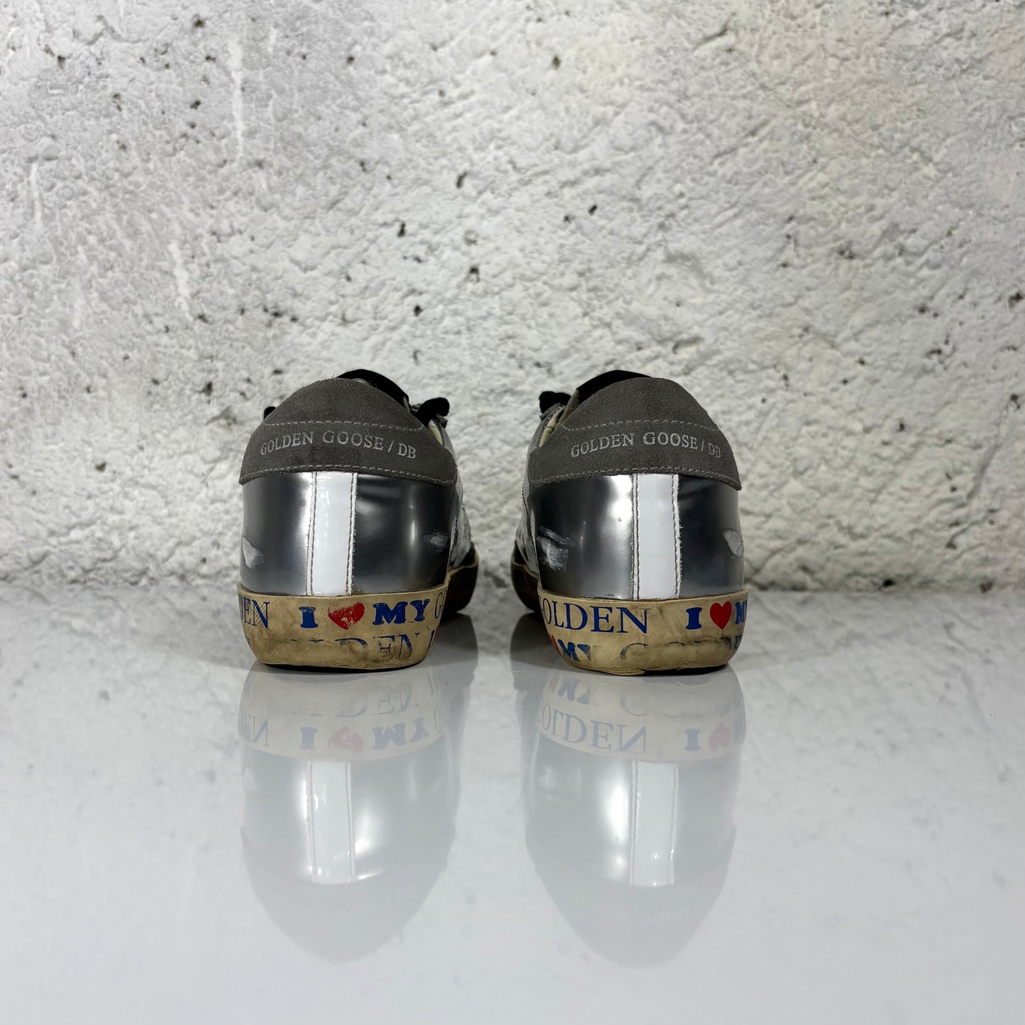 Golden Goose Superstar argento metallizzato 37