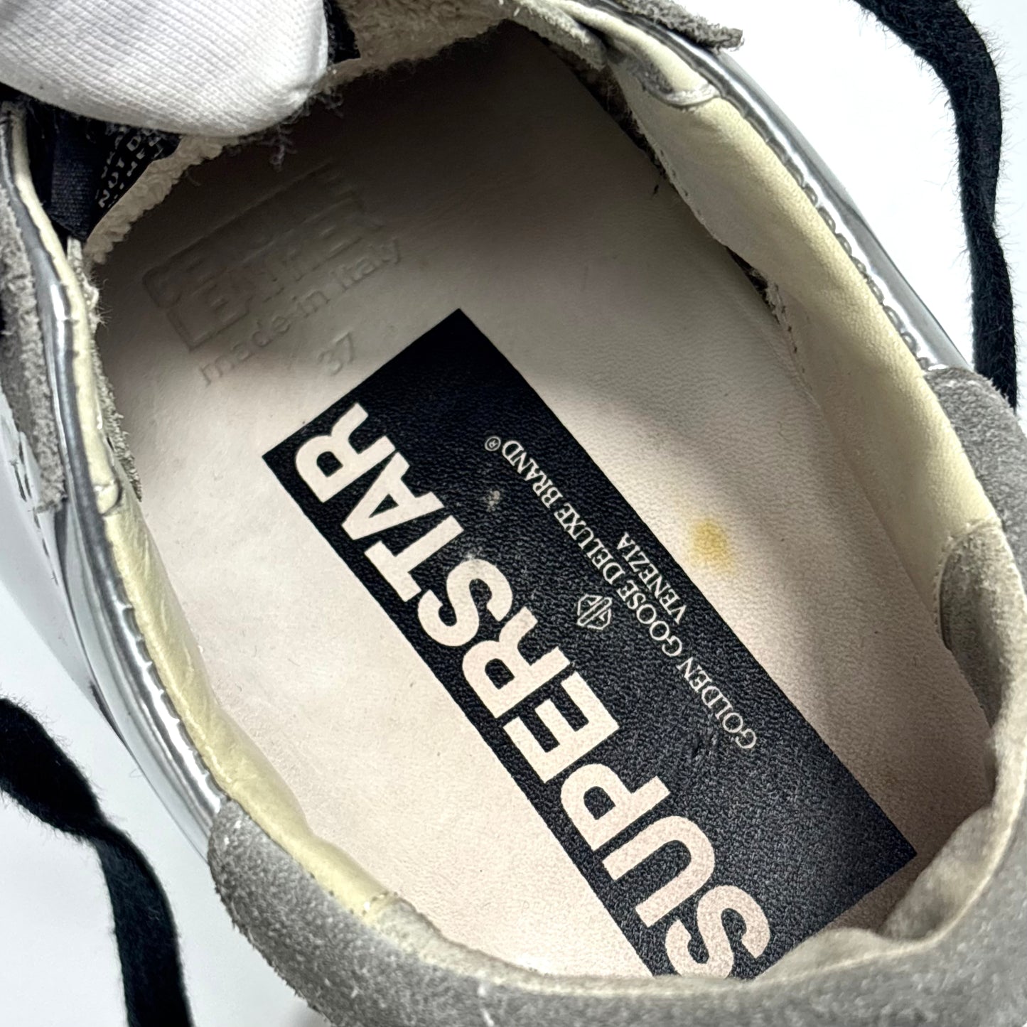 Golden Goose Superstar argento metallizzato 37