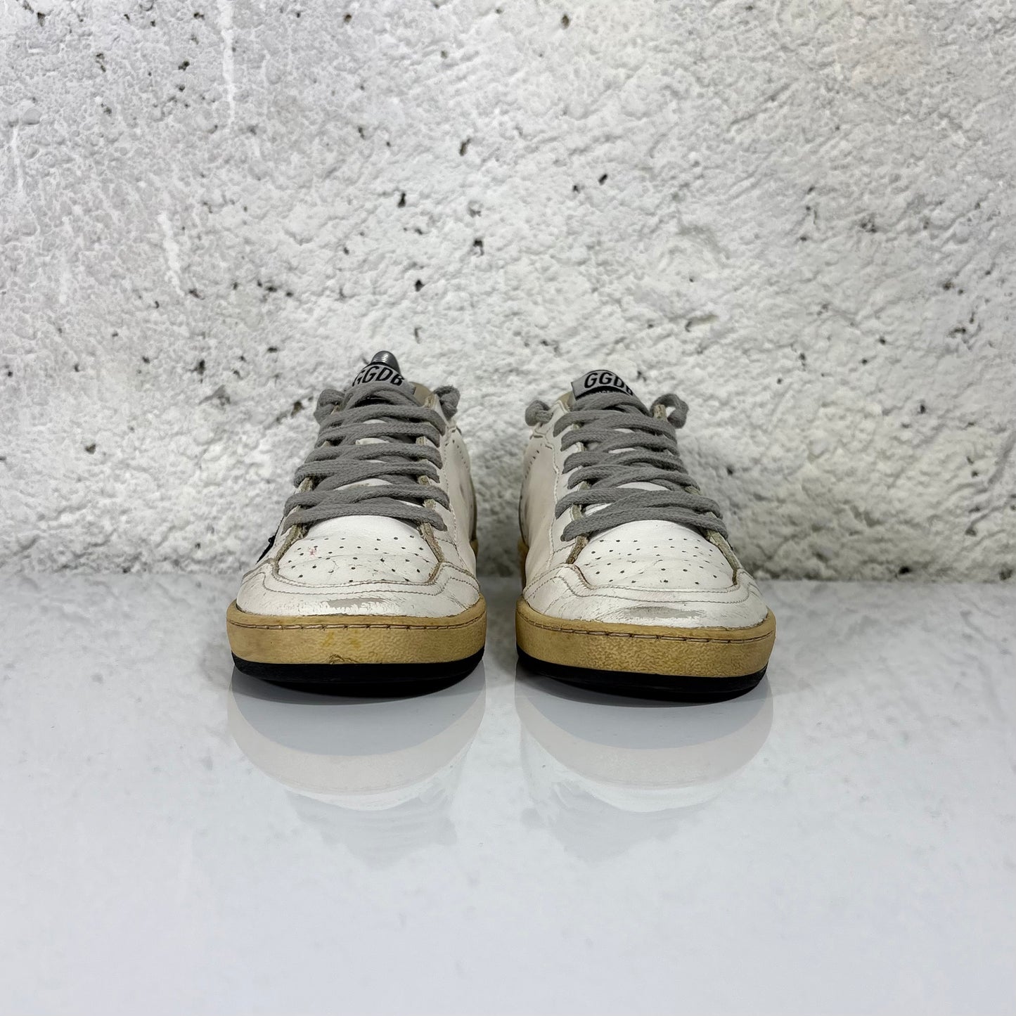Golden goose Ballstar bianche con stella nera e talloncini oro 37