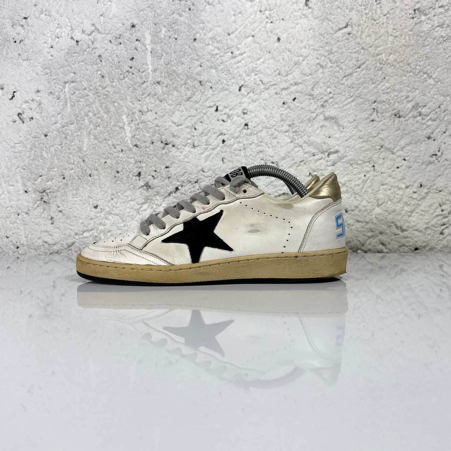 Golden goose Ballstar bianche con stella nera e talloncini oro 37