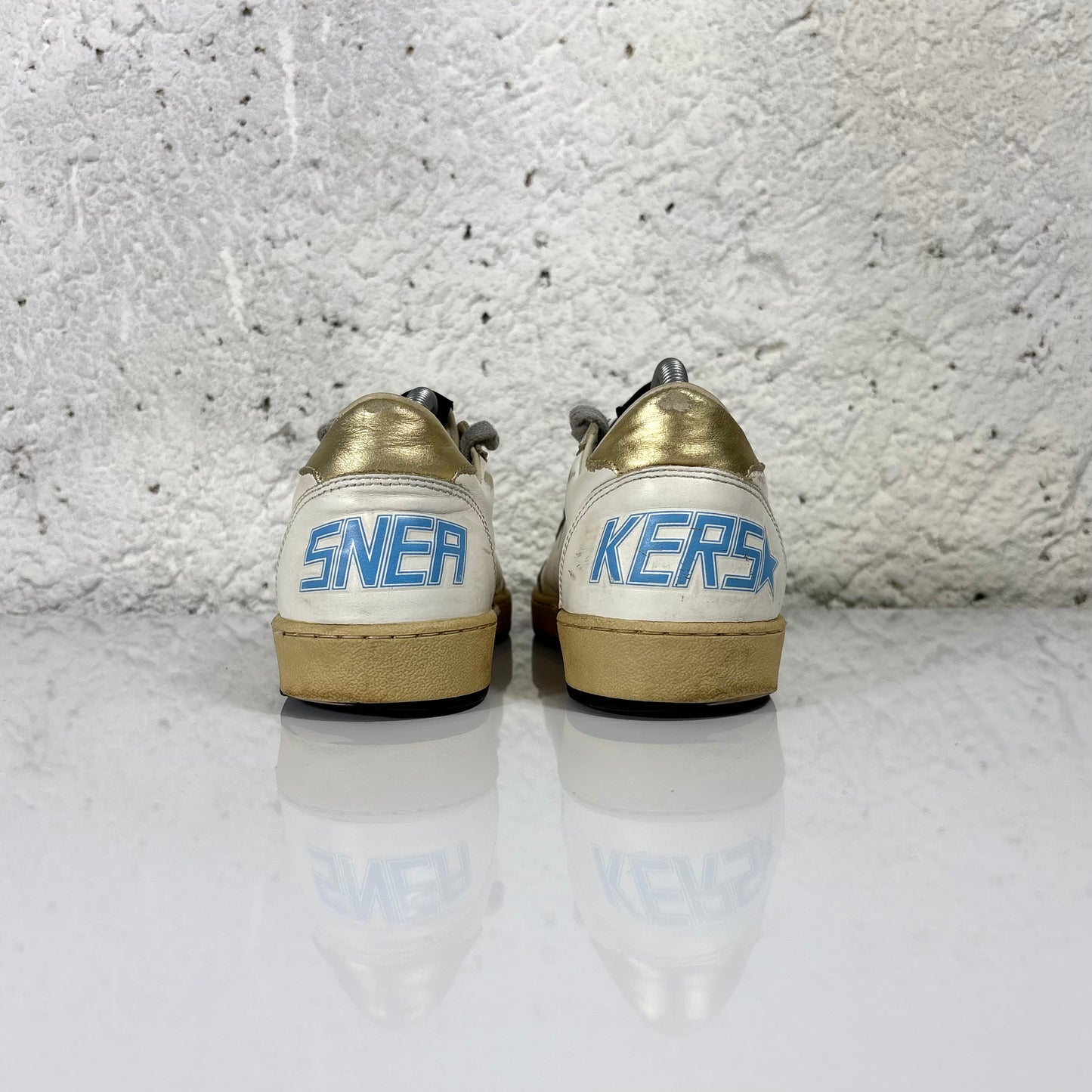 Golden goose Ballstar bianche con stella nera e talloncini oro 37