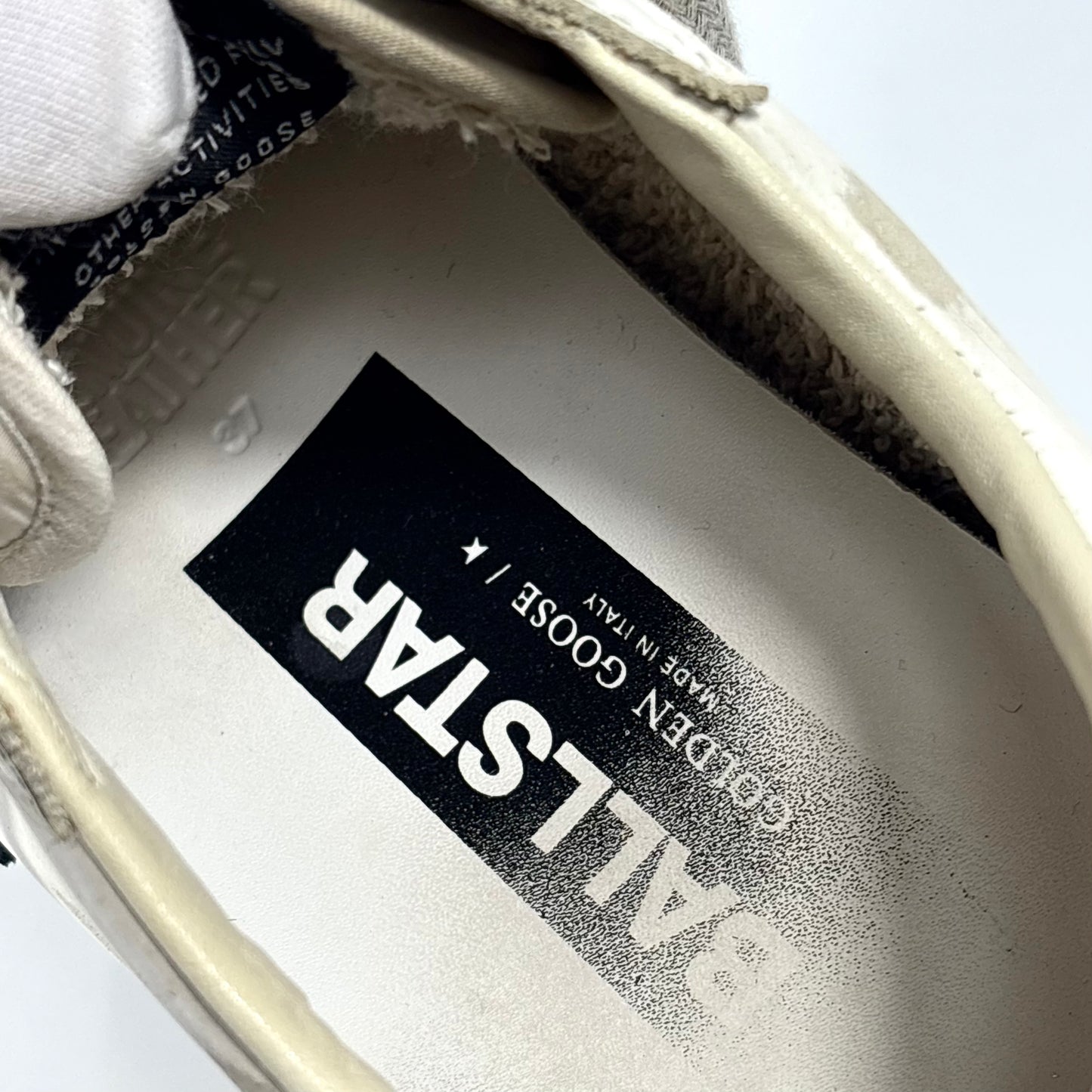 Golden goose Ballstar bianche con stella nera e talloncini oro 37