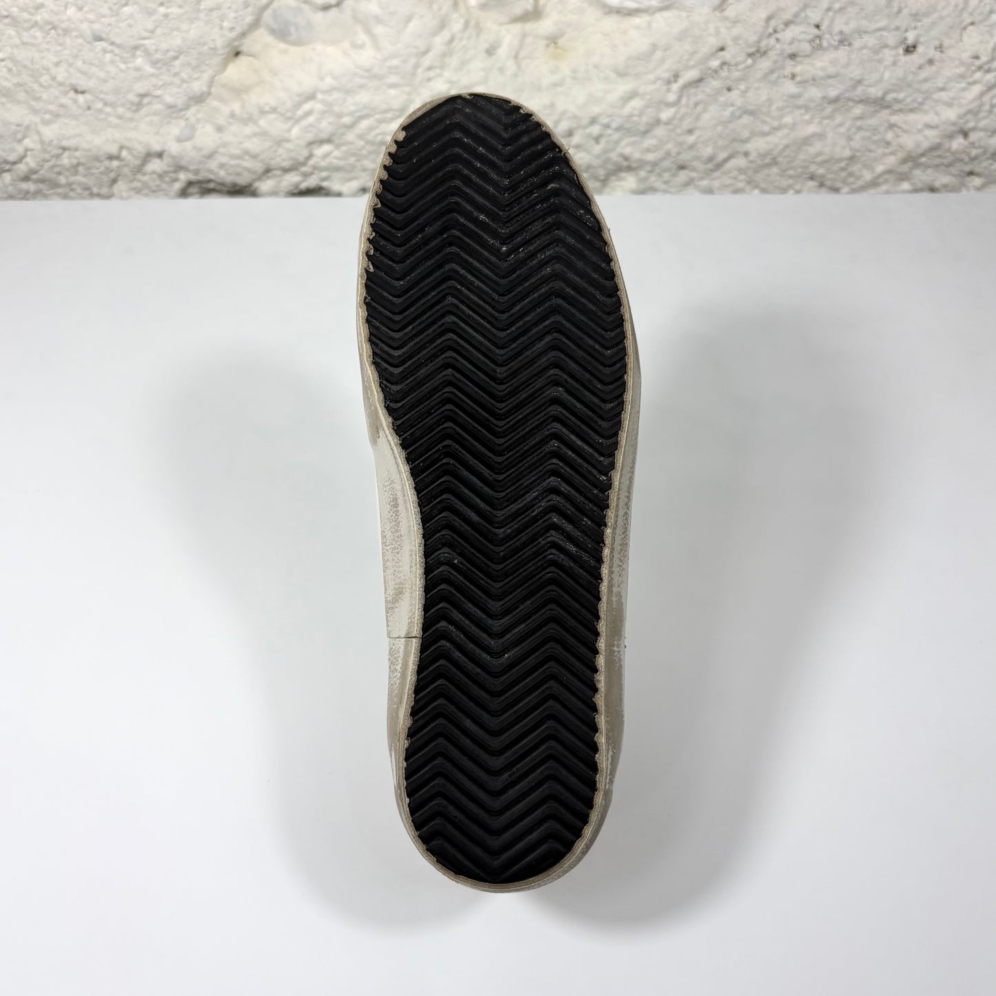 Golden Goose Superstar bianche con stella argento e talloncini arancio 39