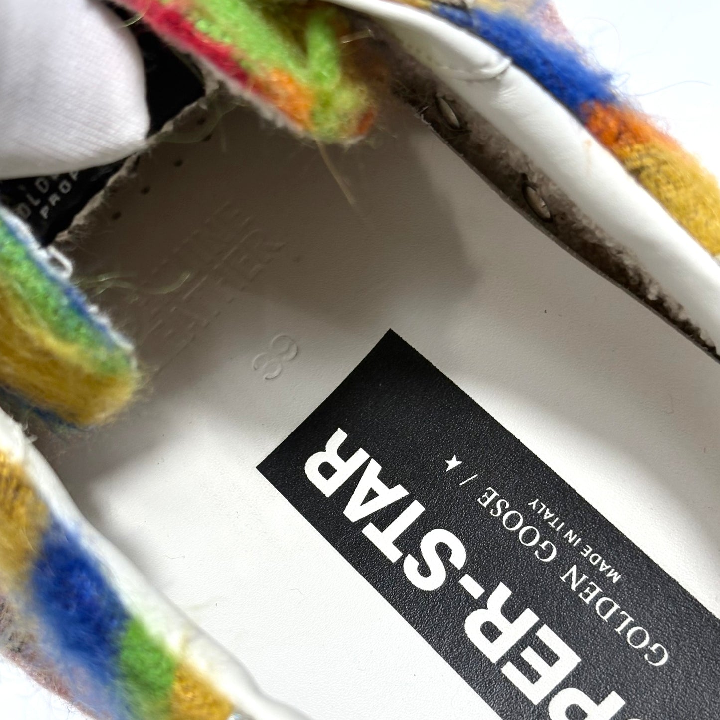 Golden goose Superstar Fuzzy Rainbow 39