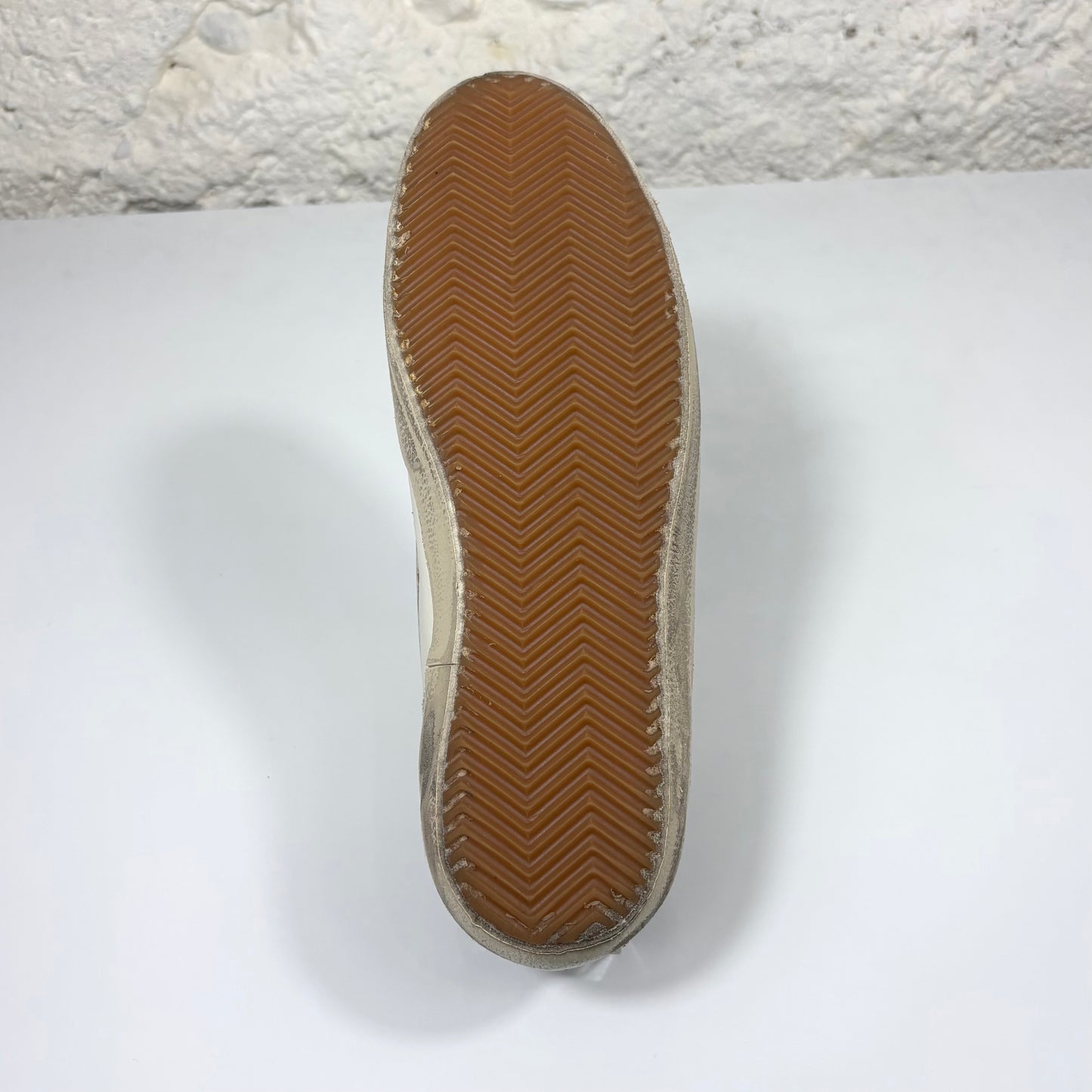 Golden goose Superstar bianche con stella grigia, talloncini blu scuro e linguetta motivo "zebrato" 39
