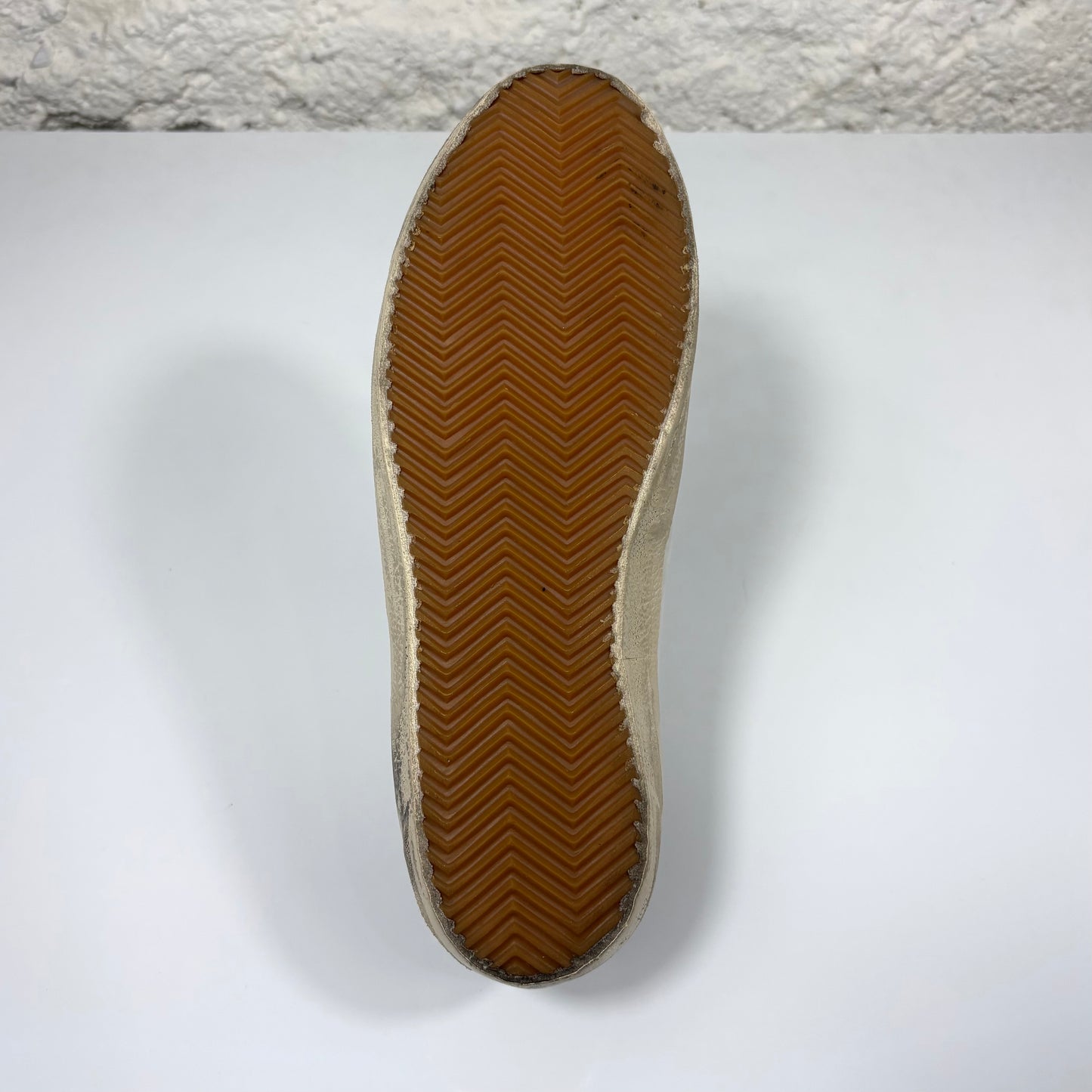 Golden goose Superstar bianche con stella grigia, talloncini blu scuro e linguetta motivo "zebrato" 39