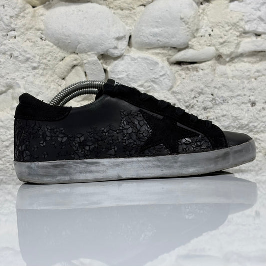 Golden goose Superstar nere con fantasia , fascia argento 36
