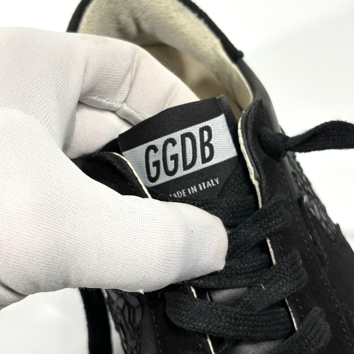 Golden goose Superstar nere con fantasia , fascia argento 36