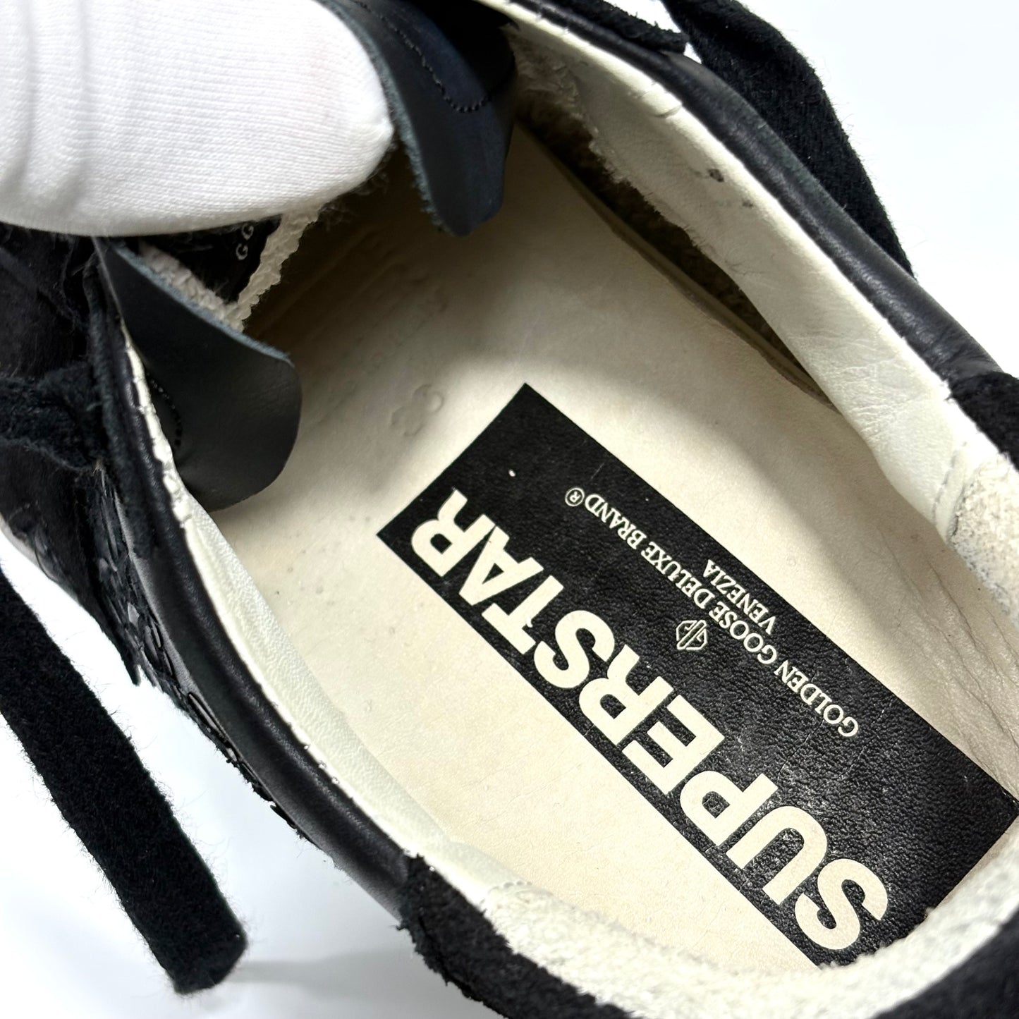 Golden goose Superstar nere con fantasia , fascia argento 36