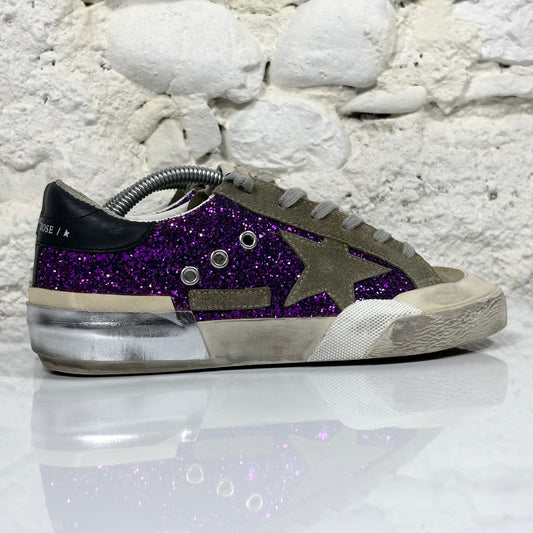 Golden goose Superstar-Penstar viola con paillettes 37