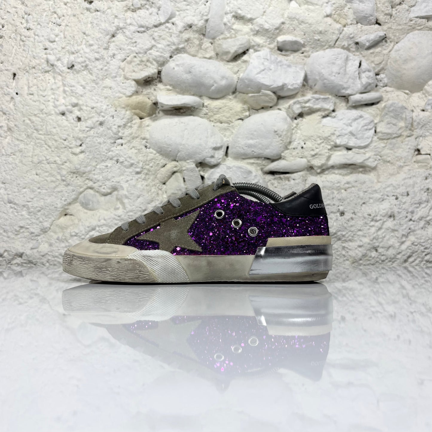 Golden goose Superstar-Penstar viola con paillettes 37
