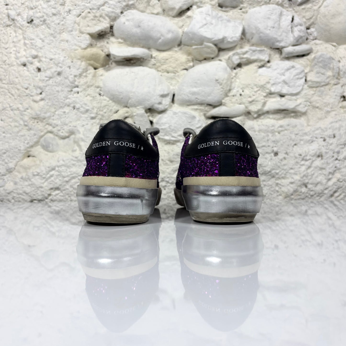 Golden goose Superstar-Penstar viola con paillettes 37